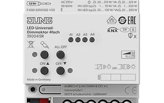 JUNG 390041SR KNX-Dimmaktor 4-fach