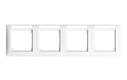 BUSCH-JAEGER 1734NS-914 beschr. Abdeckrahmen Balance SI 4-fach, waagerecht, Schriftfeld 'unverlierbar' | alpinweiß