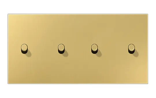 JUNG ME12-250CR25 Abdeckung Kipphebel "Zylinder" Serie LS 2-fach, 2x2 Hebel, waagerecht | messing classic