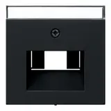 GIRA 284005 Netzwerkabdeckung System 55 1/2-fach, Schriftfeld | schwarz matt