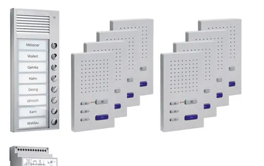 TCS PPAF08-EN/02 Türsprechanlagen-Set Aufputz PPA 8-fach, Freisprechtelefone