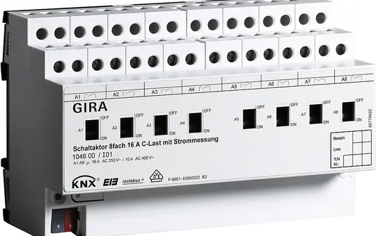 GIRA 104600 KNX-Schaltaktor mit Strommessung 16 A 8-fach