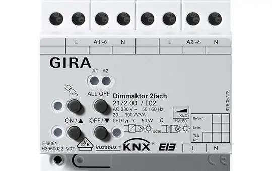 GIRA 217200 KNX-Dimmaktor alt REG 2-fach