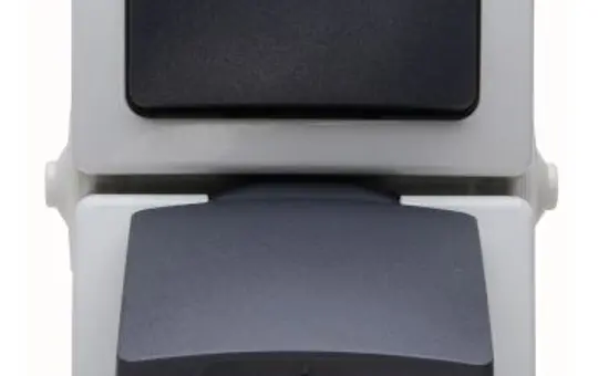 KOPP 138556008 Aufputz-Kombination IP44 NAUTIC 1-fach, senkrecht, Wechselschalter