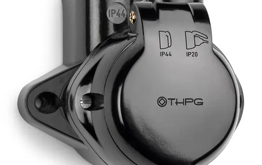 THPG 100830 Feuchtraum AP Steckdose Bakelit Schuko Doppeleingang