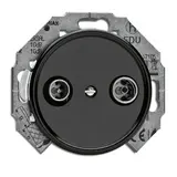 THPG 100723 Antennendose Bakelit 2-fach, Universal, Durchgang, 10 dB