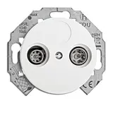 THPG 150121 Antennendose Porzellan 2-fach, Universal, Durchgang, 10 dB