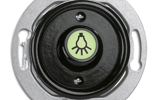 THPG 100974 Wipptaster mit Beschriftung Bakelit Schließer, Licht, nachleuchtend