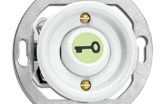 THPG 100980 Wipptaster mit Beschriftung Porzellan Schließer, Schlüssel, nachleuchtend