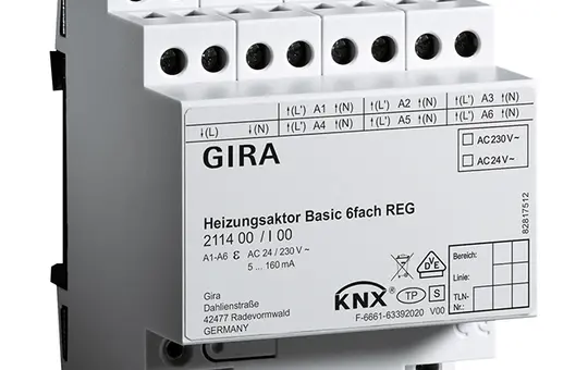GIRA 211400 KNX-Heizungsaktor 6-fach