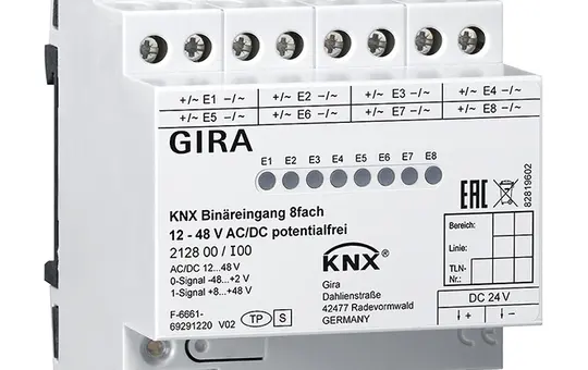 GIRA 212800 KNX-Binäreingang 12-48 V 8-fach