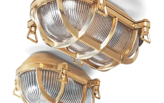 THPG 130748 Kellerleuchte Messing oval klein