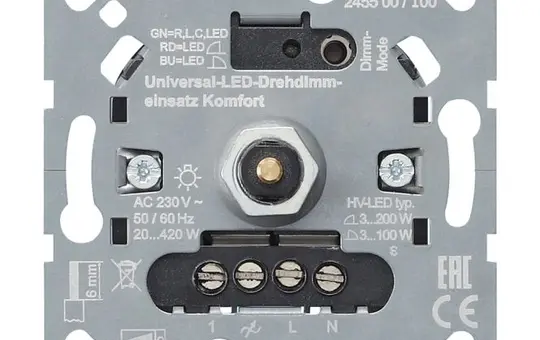 GIRA 245500 Drehdimmer System 3000 RLC, LED, 3-200 W