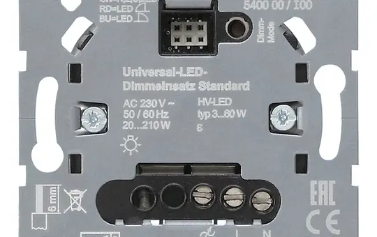 GIRA 540000 Tastdimmer System 3000 1-fach, RLC, LED, 3-120 W