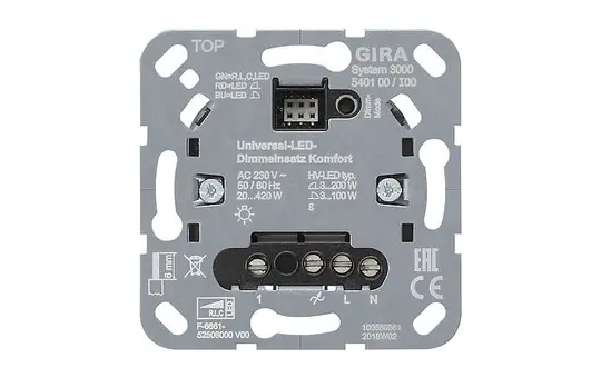 GIRA 540100 Tastdimmer System 3000 1-fach, RLC, LED, 3-200 W