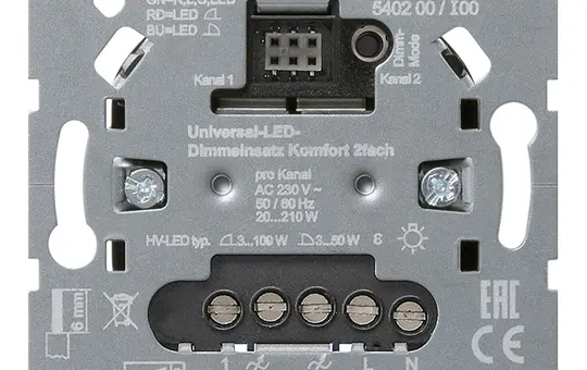 GIRA 540200 Tastdimmer System 3000 2-fach, RLC, LED, 3-100 W