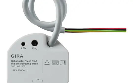 GIRA 506100 KNX-Schaltaktor mit Binäreingängen 1-fach, 3 Eingänge