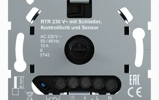 GIRA 247400 Raumtemperaturregler Schließer, 230 V, 10 A,  Kontrolllicht, Sensor