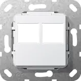 GIRA 562903 Modular-Jack-Abdeckung System 55 2-fach, Lexcom | reinweiß glänzend