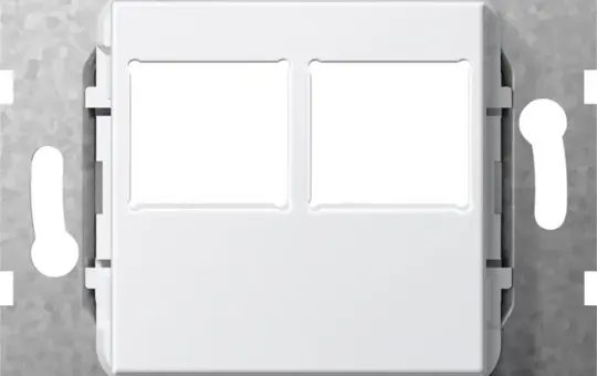 GIRA 562903 Modular-Jack-Abdeckung System 55 2-fach, Lexcom | reinweiß glänzend