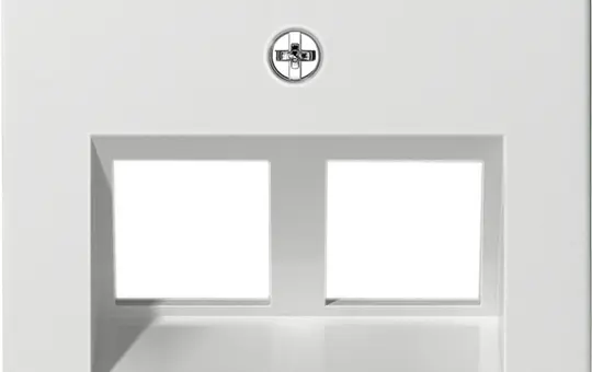 GIRA 264003 Modular-Jack-Abdeckung System 55 2-fach, Schriftfeld | reinweiß glänzend