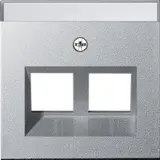 GIRA 264026 Modular-Jack-Abdeckung System 55 2-fach, Schriftfeld | alu