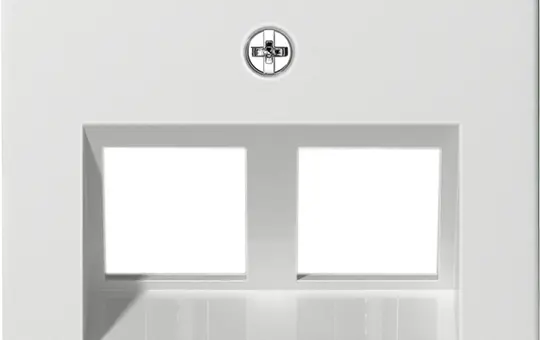 GIRA 264027 Modular-Jack-Abdeckung System 55 2-fach, Schriftfeld | reinweiß seidenmatt