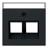 GIRA 2640005 Modular-Jack-Abdeckung System 55 2-fach, Schriftfeld | schwarz matt