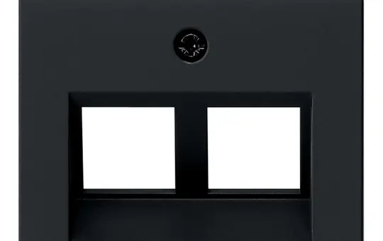 GIRA 2640005 Modular-Jack-Abdeckung System 55 2-fach, Schriftfeld | schwarz matt