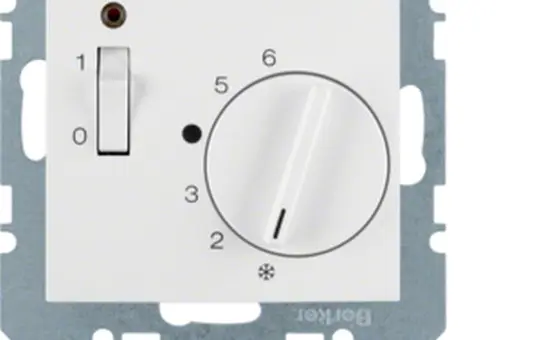 BERKER 20308989 Raumtemperaturregler S.1/B.3/B.7 Öffner, 230 V, Ausschalter, Kontrolllicht | polarweiß glänzend