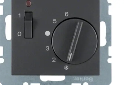 BERKER 20301606 Raumtemperaturregler S.1/B.3/B.7 Öffner, 230 V, Ausschalter, Kontrolllicht | anthrazit matt