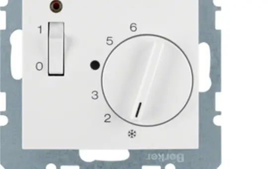 BERKER 20301909 Raumtemperaturregler S.1/B.3/B.7 Öffner, 230 V, Ausschalter, Kontrolllicht | polarweiß matt
