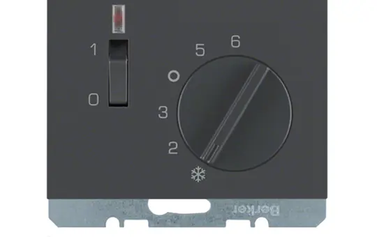 BERKER 20317106 Raumtemperaturregler K.1/K.5 Öffner, 24 V, Ausschalter, Kontrolllicht | anthrazit matt