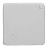 BERKER 4211 SCHUKO-Steckdose komplett wg UP IP44 Klappdeckel, Einzelmontage | grau glänzend