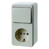 BERKER 479640 Aufputzkombination 1-fach, Schalter | weiß glänzend