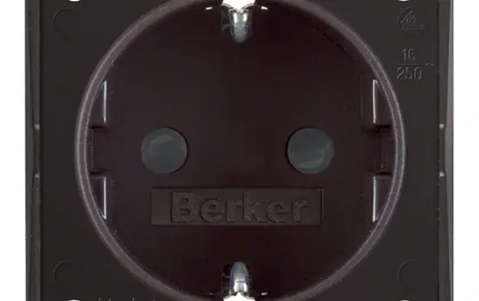 BERKER 947792501 SCHUKO-Steckdose Integro Flow Berührungsschutz | braun glänzend