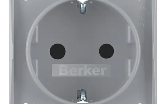 BERKER 947792506 SCHUKO-Steckdose Integro Flow Berührungsschutz | grau matt