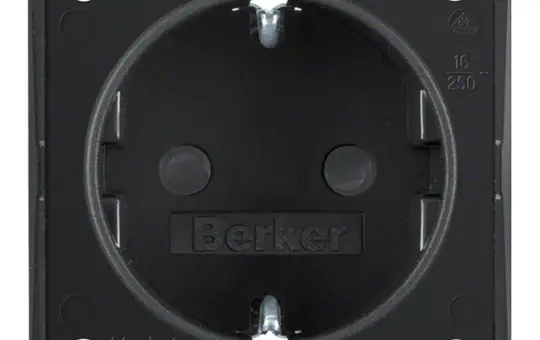 BERKER 947792503 SCHUKO-Steckdose Integro Flow Berührungsschutz | schwarz matt