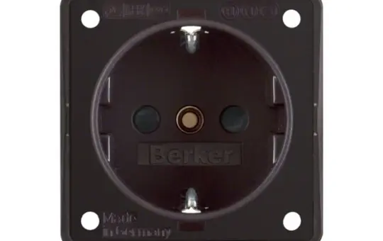 BERKER 941952501 SCHUKO-Steckdose Integro Flow Berührungsschutz, Schraubklemmen | braun matt