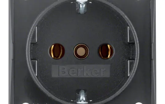 BERKER 941852505 SCHUKO-Steckdose Integro Flow Schraubklemmen | anthrazit matt