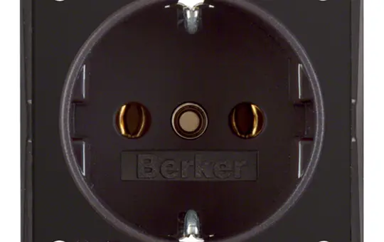 BERKER 941852501 SCHUKO-Steckdose Integro Flow Schraubklemmen | braun matt