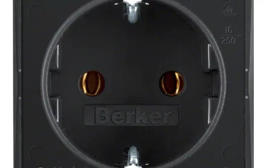 BERKER 947782503 SCHUKO-Steckdose Integro Flow Standard | schwarz matt
