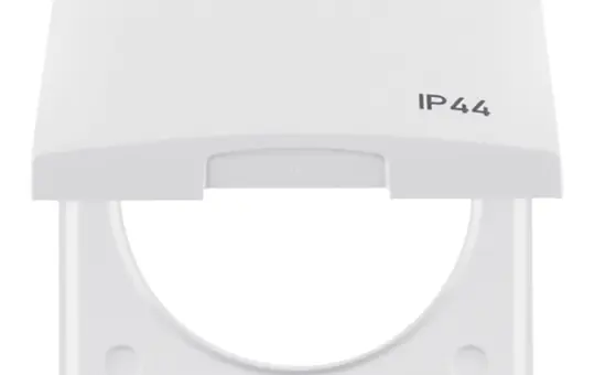 BERKER 918282599 Abdeckrahmen Integro Flow 1-fach mit Klappdeckel, IP44 | polarweiß glänzend
