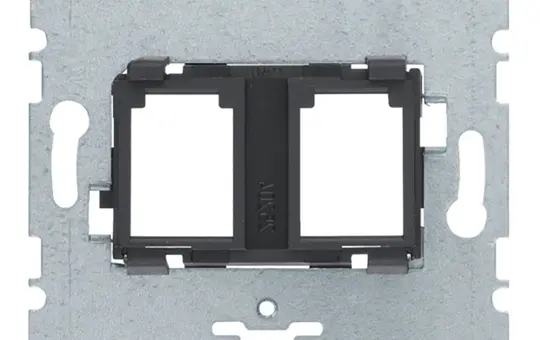 BERKER 454202 Tragplatte für Modular-Jack 2-fach | schwarz