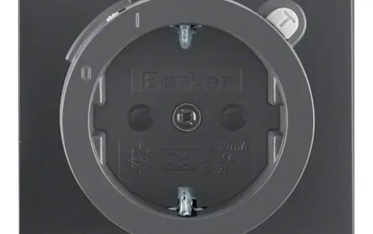 BERKER 47087006 SCHUKO-Steckdose K FI-Schutzschalter, Berührungsschutz | anthrazit matt