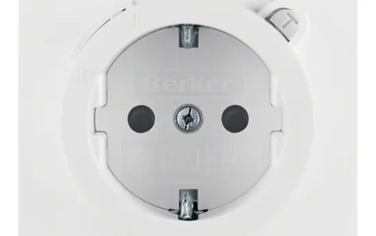 BERKER 47087009 SCHUKO-Steckdose K FI-Schutzschalter, Berührungsschutz | polarweiß glänzend