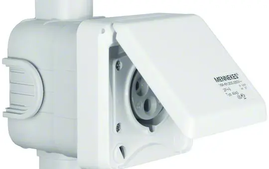 BERKER 568401 CEE-Steckdose UP 3-polig, 16 A, Klappdeckel | polarweiß