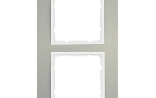 BERKER 10123904 Abdeckrahmen B.3 2-fach | aluminium/polarweiß matt