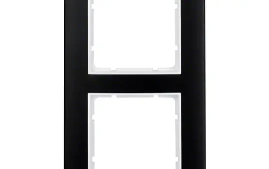 BERKER 10123025 Abdeckrahmen B.3 2-fach | alu schwarz/polarweiß matt aluminium eloxiert