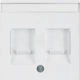 BERKER 11816089 UAE-Zentralstück Q.1/Q.3 2-fach, Schriftfeld | polarweiß samt